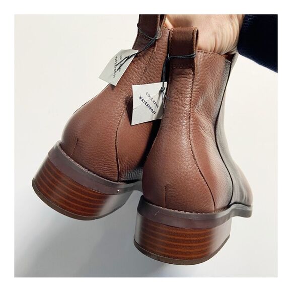 NEW Cole Haan River Waterproof Pebbled Leather Booties size 11 - Picture 9 of 11